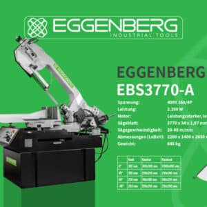 Eggenberg EBS3770-A Hydraulische Halbautomatische Bandsägemaschine 355mm 400V – Bild 13