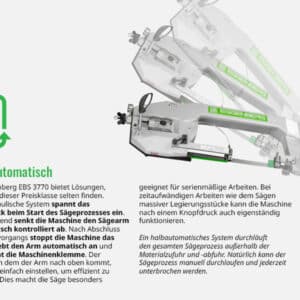 Eggenberg EBS3770-A Hydraulische Halbautomatische Bandsägemaschine 355mm 400V – Bild 14