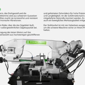 Eggenberg EBS3770-A Hydraulische Halbautomatische Bandsägemaschine 355mm 400V – Bild 18