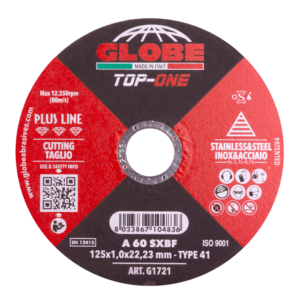 Globe G1721 Top-One Trennscheibe flach – 125×1.0x22.2mm – Edelstahl – 25 Stück