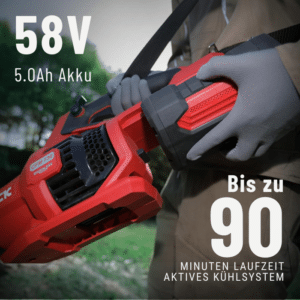 DCK Akku Laubbläser 58V mit 1x 5.0Ah Akku & 8A Schnelladegerät SET - Luftvolumen von 1226m³/h - KDLB58211FDK – Bild 7