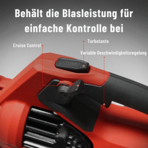 DCK Akku Laubbläser 58V mit 1x 5.0Ah Akku & 8A Schnelladegerät SET - Luftvolumen von 1226m³/h - KDLB58211FDK – Bild 6