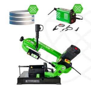 Eggenberg 6038TWIN Tragbare Metallbandsäge – 105 mm 850W + 3x Gratis Bandsägeblätter & 100A Mini Inverter