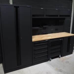 Pillar Werkstatteinrichtung Modular – Edelstahl-Arbeitsplatte – Tiefe 61,5 cm – Midnight Black Design – Bild 4