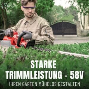 DCK Tools 58V Rasen & Hecke Kombi – Akku-Rasenmäher + Heckenschere mit zusätzlichem 5.0Ah Akku – Bild 4
