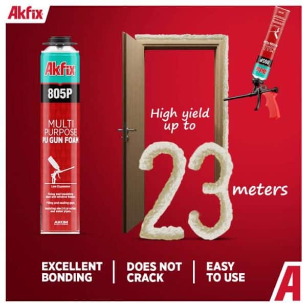 AKFIX 805P PUR-Schaum MULTI GUNFOAM hellgelb - 750ML